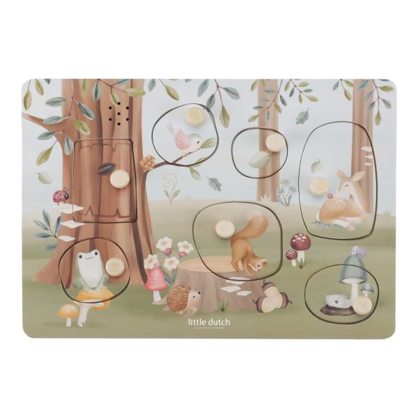 Little Dutch - Sound-​Greif-Puzzle Holz Forest Friends